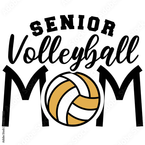 A senior mom proudly supports her child in volleyball with enthusiasm