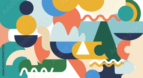 Abstract Shapes and Colors in Design.