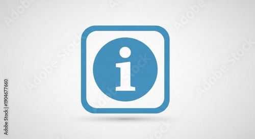 Blue information icon on white background symbol for help or details modern design element