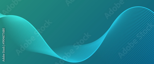 Abstract Teal Wavy Lines Background Vector Illustration. line background. wave background. eps 10