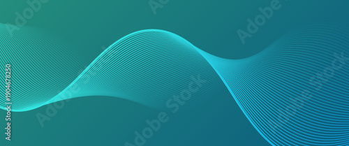 Abstract Teal Wavy Lines Background Vector Illustration. line background. wave background. eps 10
