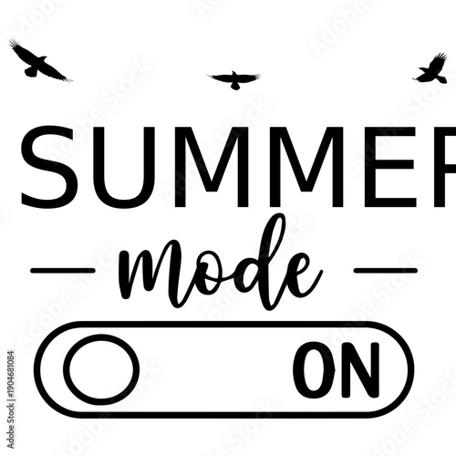 A graphic design illustration with a summer mode toggle switch activated