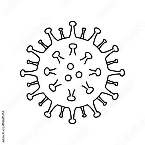 Virus Icon – Microbe, Infection, Disease, Cyber Virus and Health Risk Warning Symbol