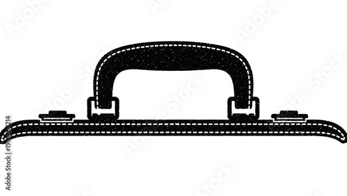 Simple black handbag illustration on white background