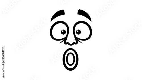 Cartoon face with surprised expression