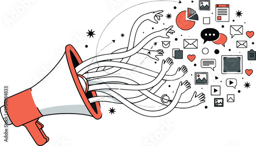 Creative Digital Marketing Banner Vector Illustration, Internet Promotion and Online Advertising Concept for Web and Social Media, Business Presentation, Startup and Technology Design