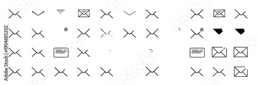 Underline marker set with hand-drawn lines and various symbols for design and editing featuring vector, icons, black with white and graphic elements for elements, creative projects, clean composition