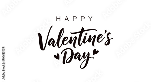 Happy Valentine's Day Greeting Card with Hearts on White Background