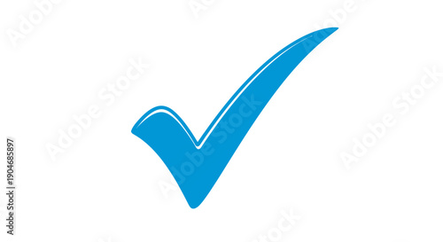 Vibrant Blue Check Mark Vector Icon for Success, Approval, Confirmation, and Agreement