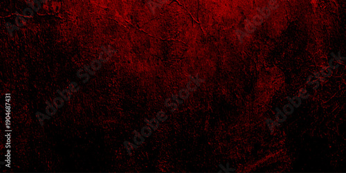 A dark red grunge background features a dirty aged texture with a rough vintage paint design on an old paper wall pattern