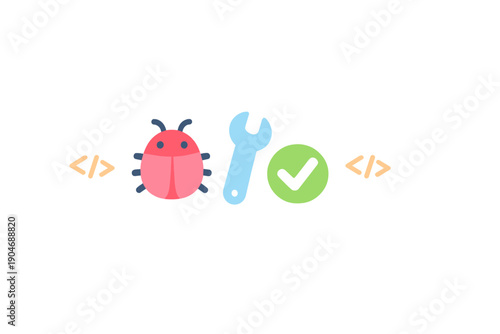 Fixing a bug with tools and a checkmark in a coding environment at a computer