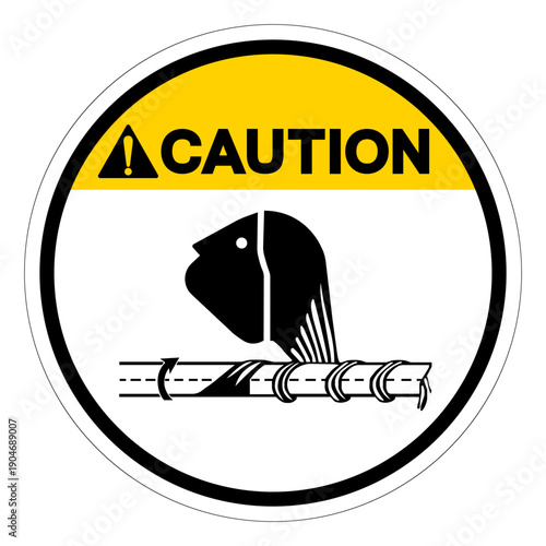 Caution Hair Entanglement Rotating Shaft Symbol Sign,Vector Illustration, Isolated On White Background Label.EPS10