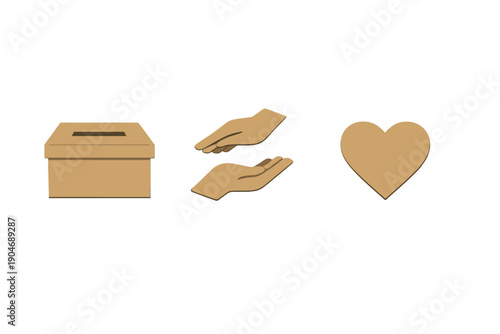 Community members gather to contribute items to a charity box while showing care and support for those in need during a local event