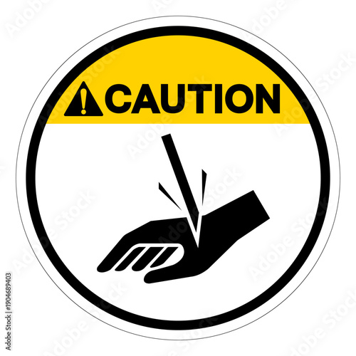 Caution Sharp Object Symbol Sign ,Vector Illustration, Isolate On White Background Label. EPS10