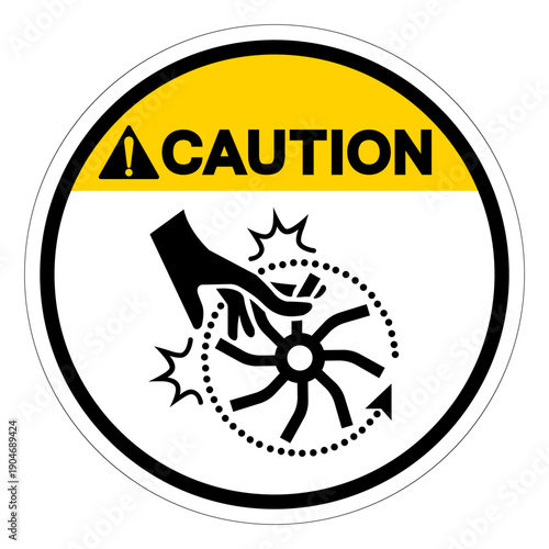 Caution Rotating Part Inside Symbol Sign ,Vector Illustration, Isolate On White Background Label. EPS10