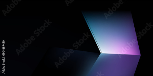 3d rendering of purple blue abstract showroom background dark. Scene for advertising design, technology, showcase, banner, game, sport, cosmetic, business, modern. Sci-Fi Illustration. Product display
