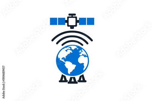Satellite communication connects Earth to advanced technology systems for global information sharing and monitoring in various sectors