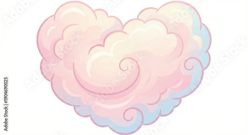 Heart Shaped Cloud Soft Vector Illustration