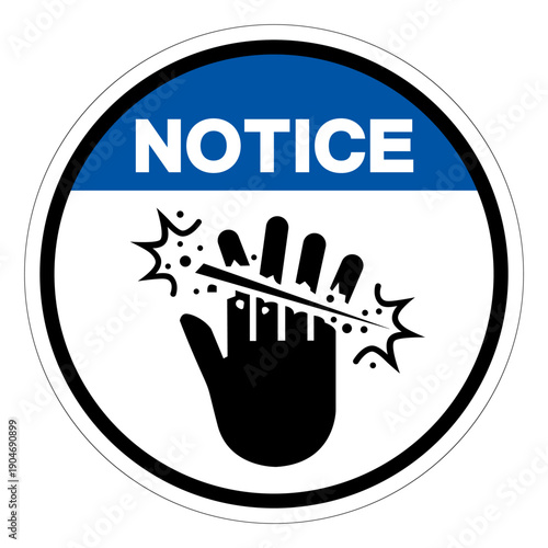 Notice Crush Hazard Symbol Sign ,Vector Illustration, Isolate On White Background Label. EPS10