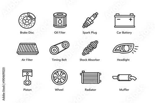 Essential car parts: diagrams of automotive components for maintenance