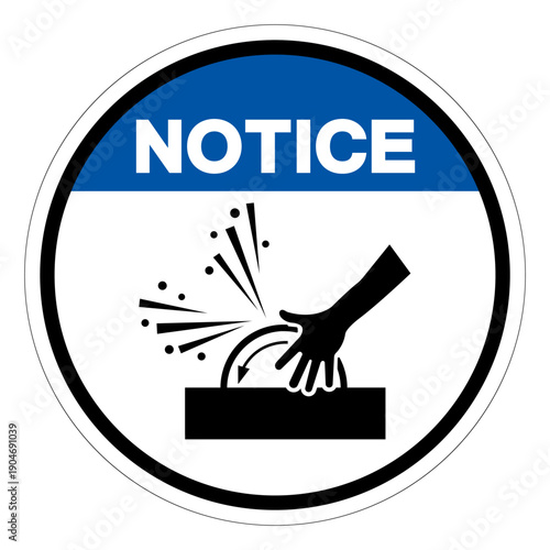 Notice Moving Sandpaper On Sander Symbol Sign ,Vector Illustration, Isolate On White Background Label.EPS10