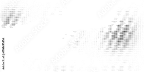 Set of halftone dots gradient pattern texture isolated on white background. Straight dotted spots using halftone circle dot raster texture. Vector blot half tone collection.