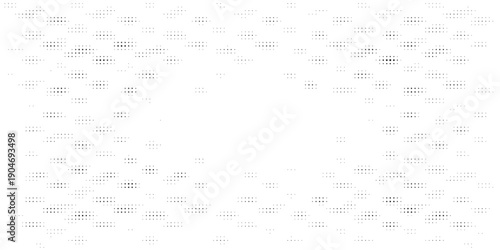 Set of halftone dots gradient pattern texture isolated on white background. Straight dotted spots using halftone circle dot raster texture. Vector blot half tone collection.
