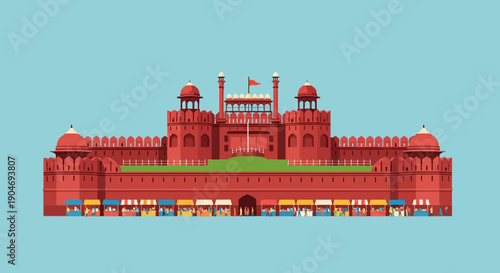 Red Fort of Delhi A Historical Landmark and Architectural Marvel of Mughal Era, India's Iconic Monument and Heritage Site