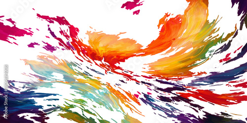 Vibrant abstract watercolor vector background featuring a colorful paint splash texture with artistic ink splatters and a rainbow brush stroke design on grunge paper