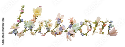 Floral arrangement on transparent background. Beautiful flowers create unique pattern