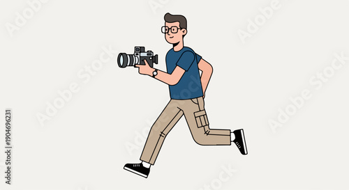 flat illustration of a cameraman