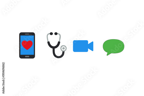 Health support through technology using mobile devices, stethoscope, video camera for telemedicine and messaging services