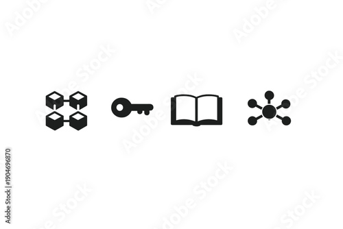 Symbols of connection and understanding found in technology, knowledge, and security at a tech exhibition