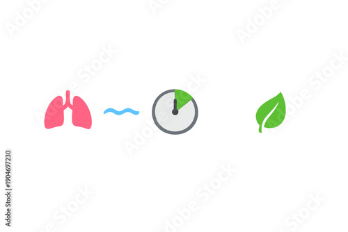 Understanding the connection between lungs, air quality, and nature through simple symbols in a digital design