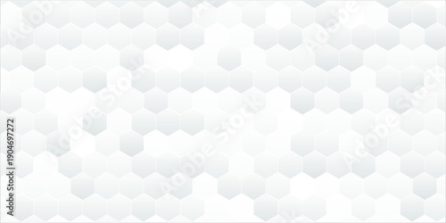 3D Futuristic honeycomb mosaic white background. Realistic geometric mesh cells texture. Abstract white vector wallpaper with hexagon grid