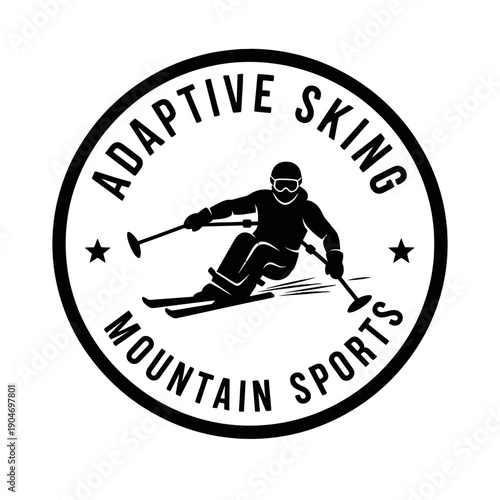 Adaptive skiing logo representing mountain sports and winter athletic branding.