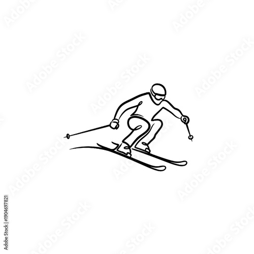 Snowboarder Performing a Dynamic Turn on a Snowy Slope.
