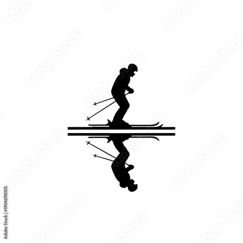 Silhouette of a person standing on a paddleboard in action during stand-up paddling.
