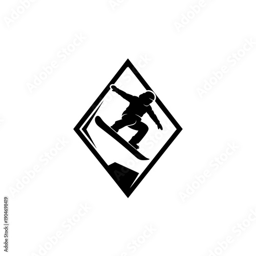Silhouette of a skateboarder depicted on a diamond caution sign.