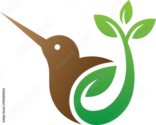 Hummingbird Leaf Eco Nature Organic Brand Logo