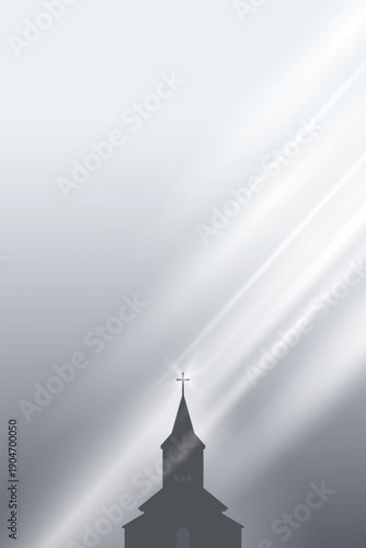 Series of Christianity themed background in simple grey sky and silhouette style perfect for flyer print poster background