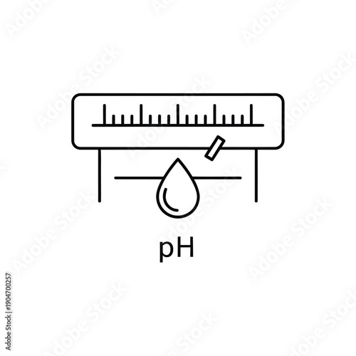 PH level measurement device with a water drop indicator  acidity scale
