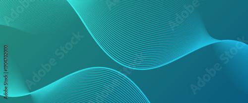 Abstract Teal Wavy Lines Background Vector Illustration. line background. wave background. eps 10. illustration. modern design.