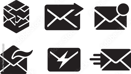 Emails vector icon pack with clean linear style, modern communication symbols for digital design use