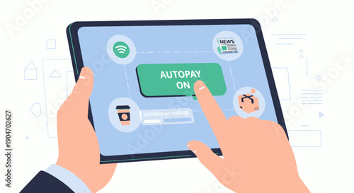 Convenient Autopay Activation On Tablet For Subscriptions And Services