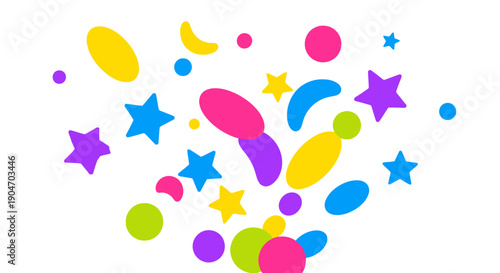 Colorful Shapes and Stars Illustration Design.