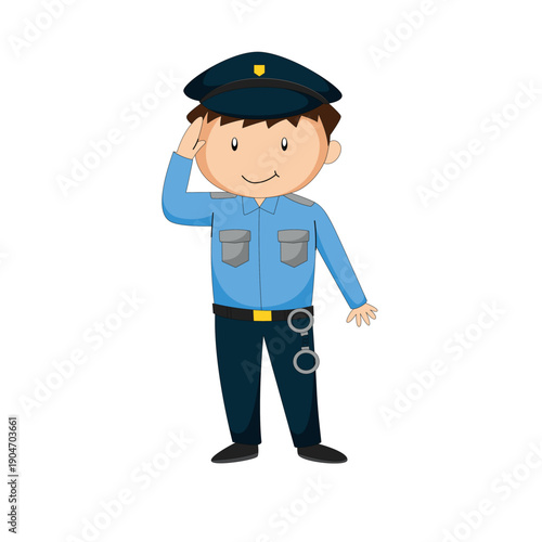 funny cartoon policeman with blank sign
