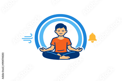 Meditation practice during a calming session focused on mindfulness and breathing at a quiet space for relaxation