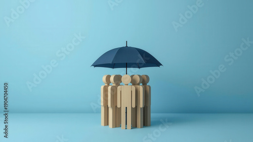 Protecting your family with term life insurance essential coverage for everyone modern studio digital illustration blue background