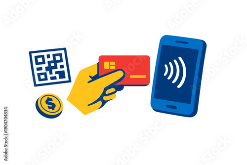 Understanding digital payment methods including card, QR code, and mobile phone transactions in everyday usage